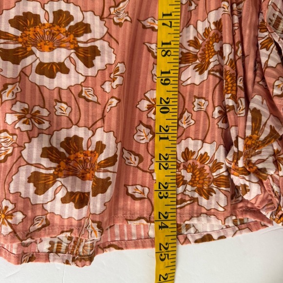 J Crew Ruffle Sleeve Top Climbing Floral Blouse Women's MED Pink Boho Preppy - Picture 7 of 9